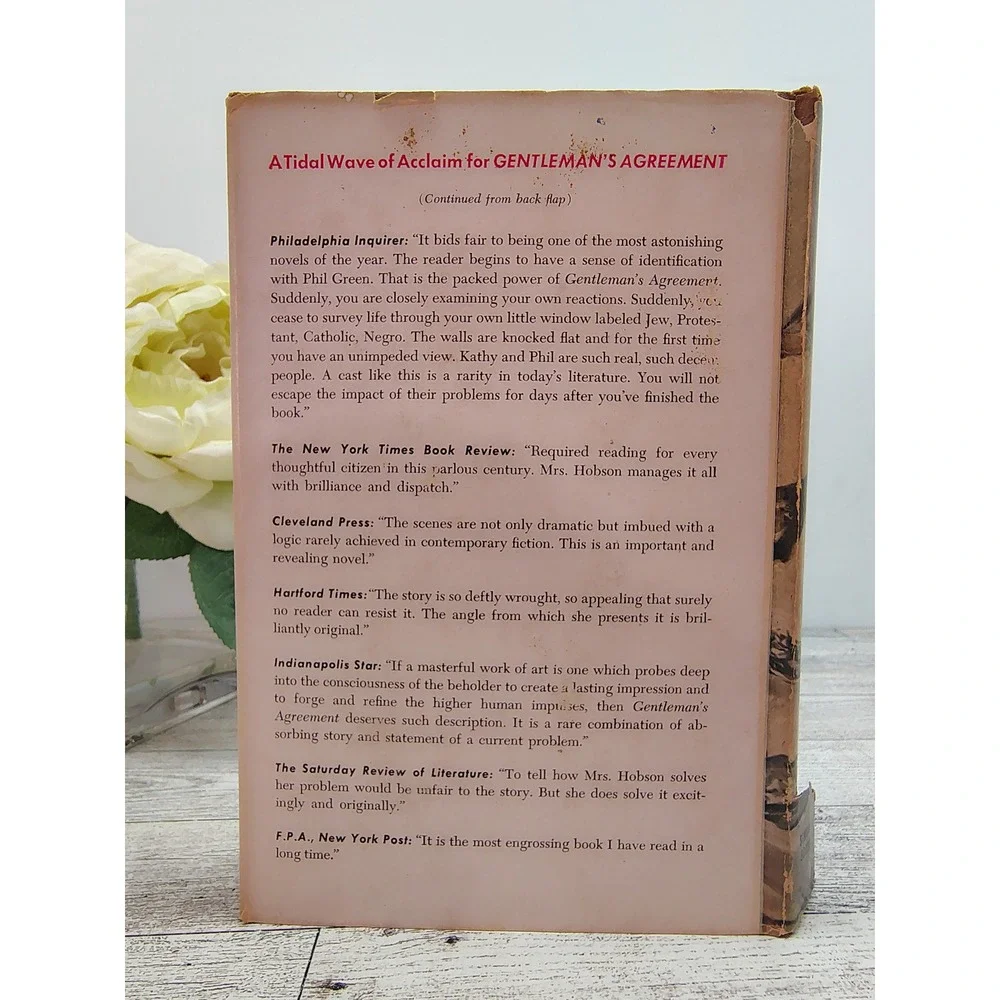 Gentlemans Agreement 1947 Laura Hobson HCDJ Simon Schuster Exposé fiction Social